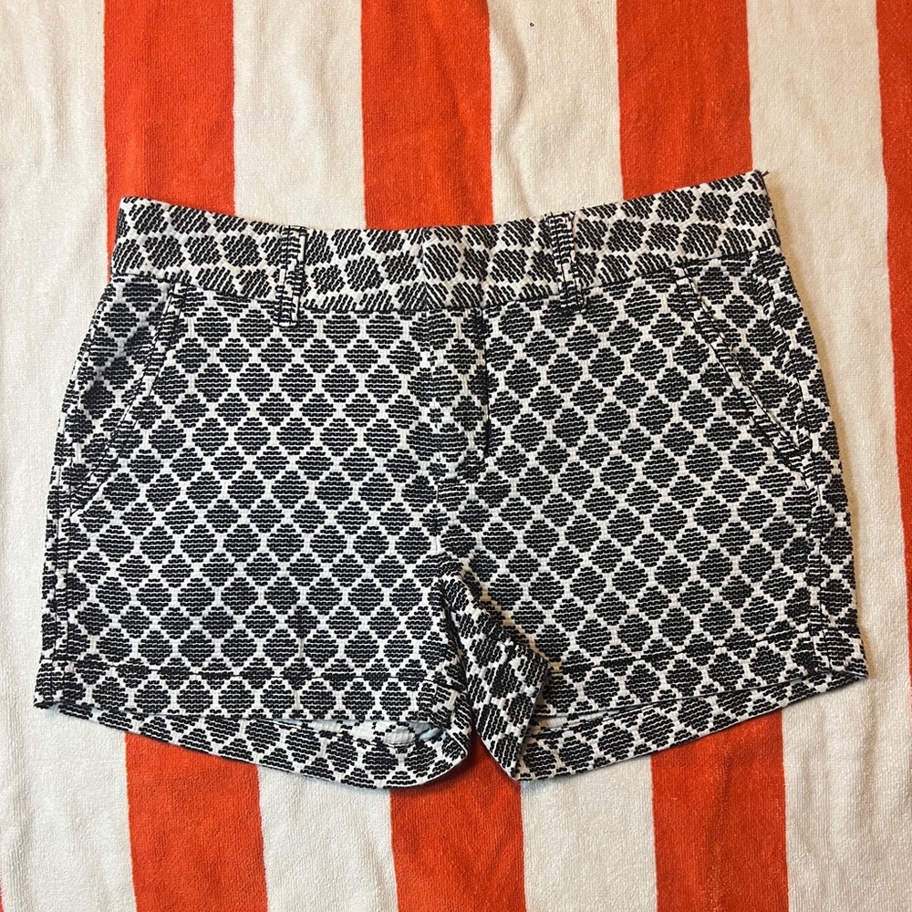 Stylish Black and White Patterned Women's Shorts